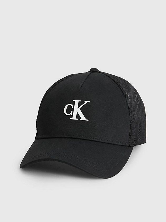 Calvin Klein USA Organic Cotton Trucker Mens Cap Black 2971805-IP